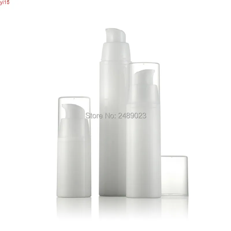 15ml 30ml 50ml Blanco Vacío Plástico Champú Cosmético Envases de muestra Emulsión Loción Bomba sin aire Botellas 100pcs / lot Wholesalegood qty