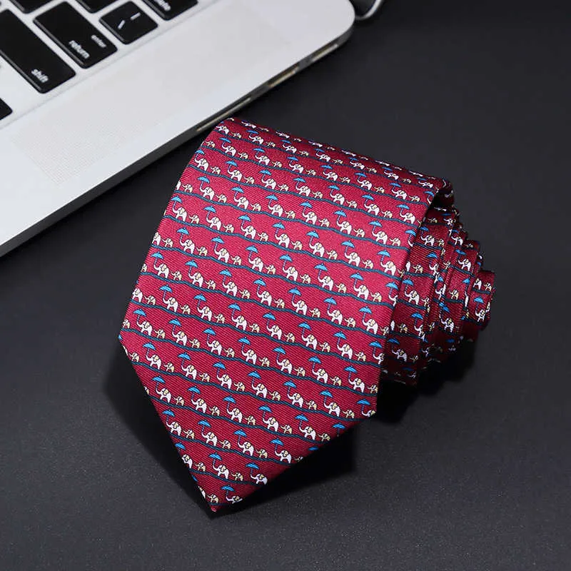 Kamberft mode män nacke slips handgjorda 8cm naturlig silkes tecknad film digital utskrift affär bröllop möte cravat