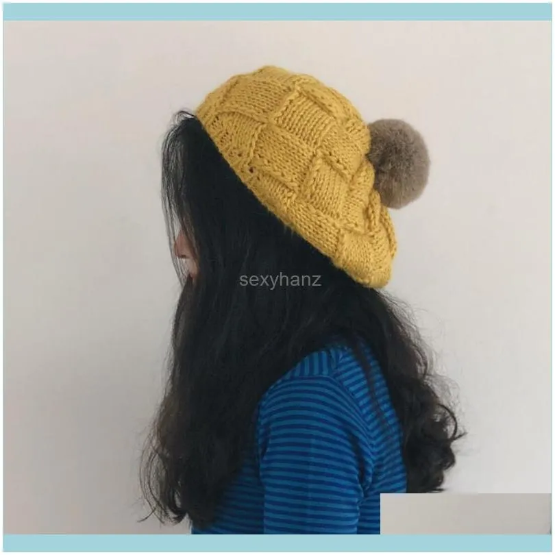 Beanie / Skl Hats Caps Hats, шарфы перчатки, перчатки, ручной вязать шерсть женщины осень зима корейская мода милые искусства шапочки шляпа британский