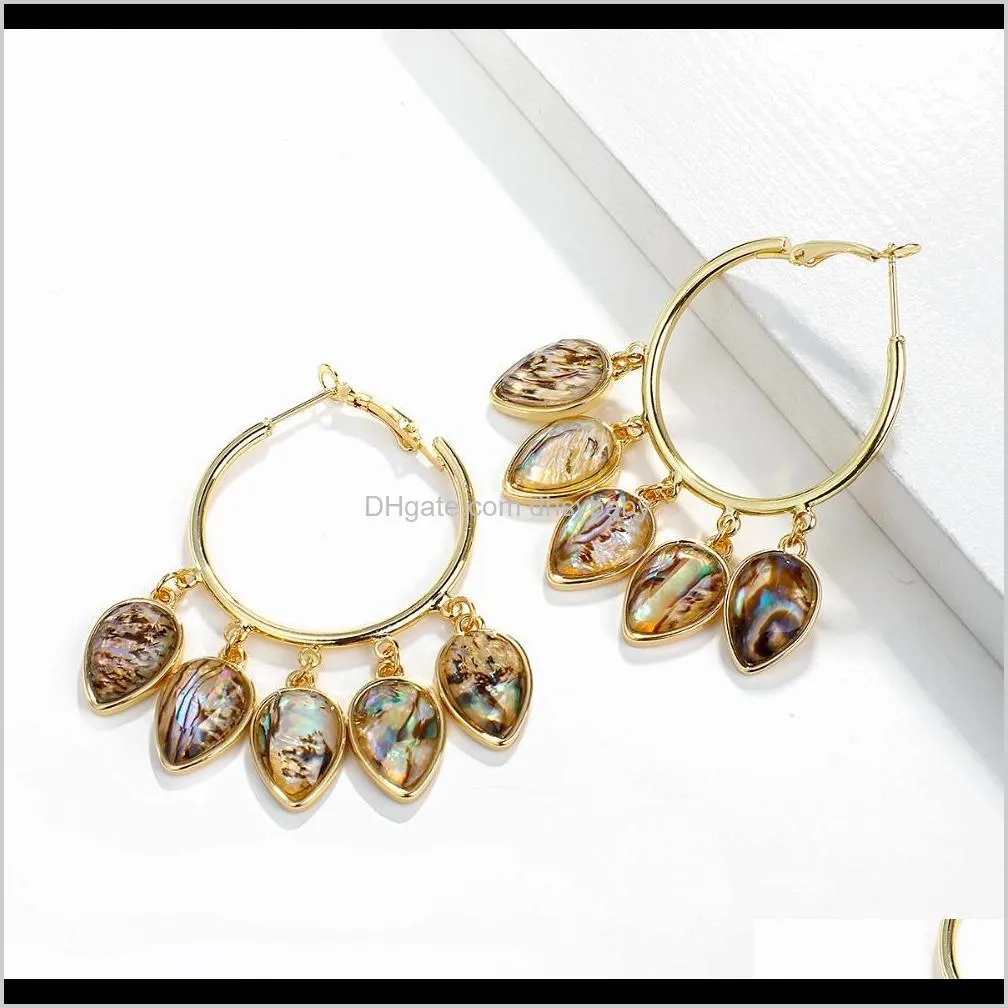 vintage abalone shell round tassel earrings natural long geometric earrings for women  abalone shell jewelry