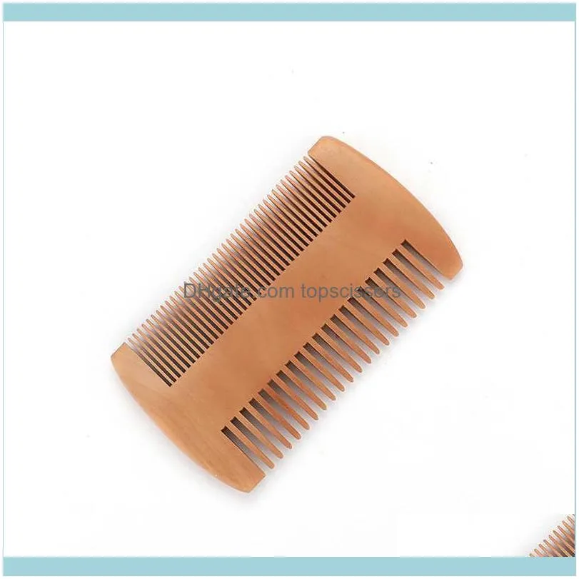 Hair Brushes Comb log color double teeth beard comb men`s mahogany