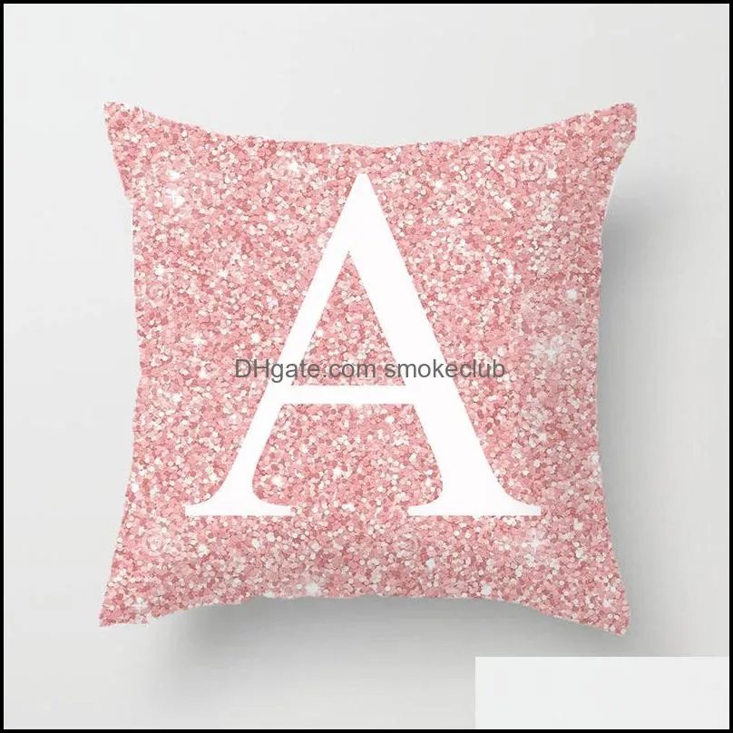 Letter Pillow Case Couch Throw Pillowcase English Alphabet Pillow Cover Cushion Cover Home Sofa Car Decoration 45*45CM