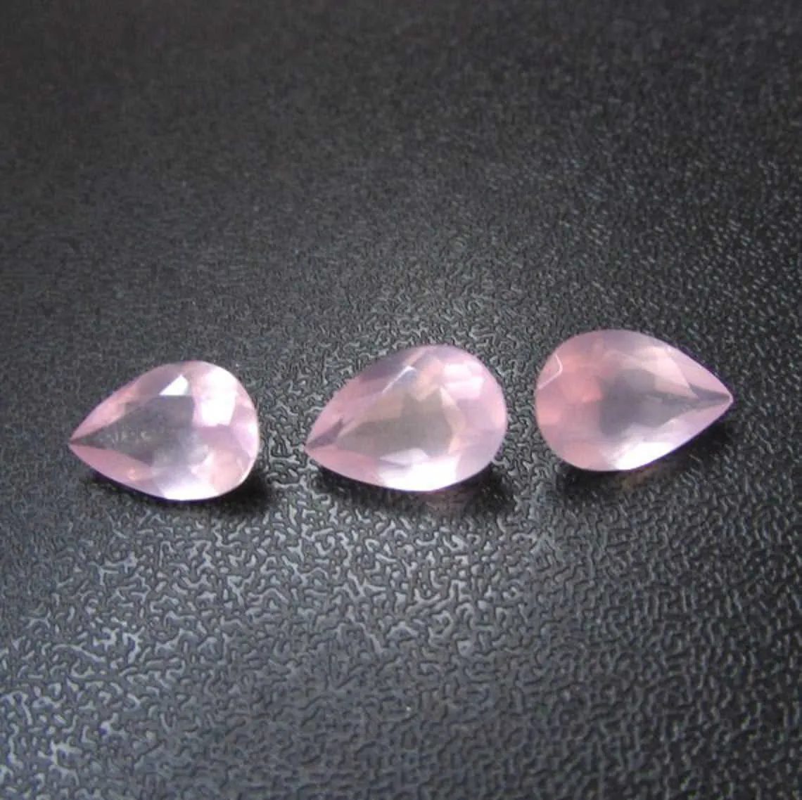 0.55 ct Quartz Rose Coupe Naturelle 5x7mm Poire À Facettes Pierre Précieuse En Vrac H1015