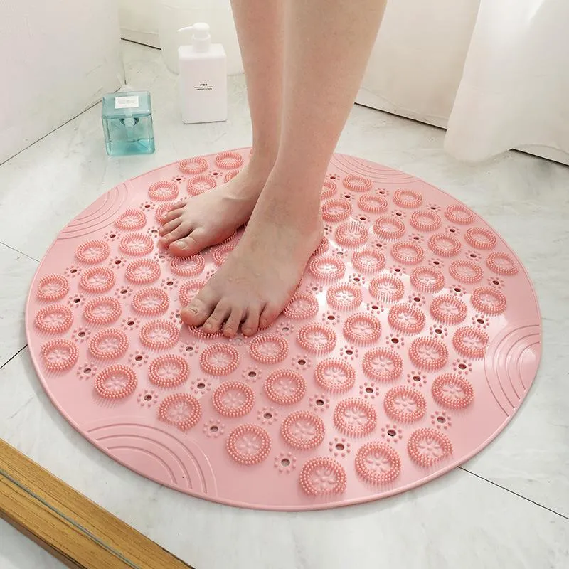 Tapis De Bain Rond En Gel De Silice, Antidérapant, Sécurité