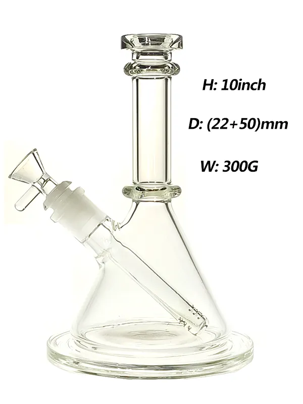 Glass Hookah Bongs Rure (22+50) mm 10 cali zlewnia z 14/19 mm w dół i miskę 300 g/komputer dla GB005