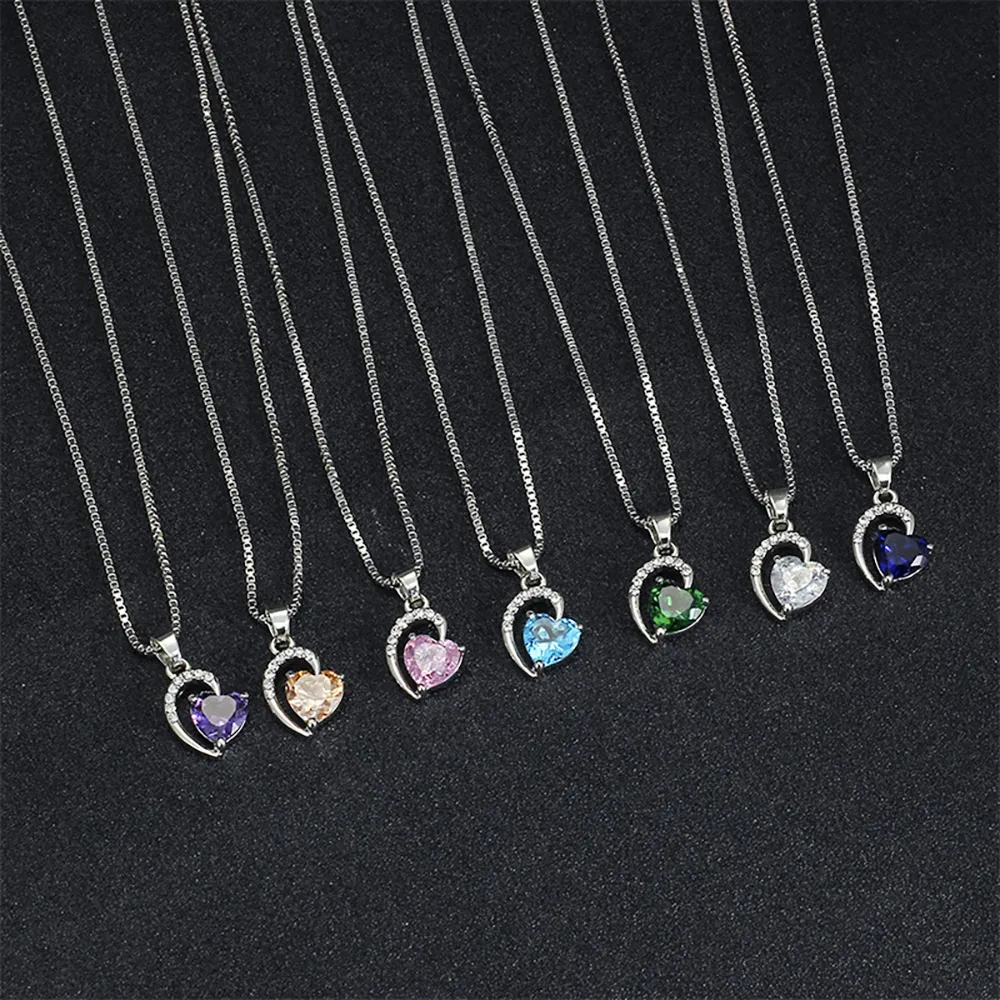 Pendentif en Zircon pour femmes, couleur acier, chaîne en os de serpent, collier en cristal, nouveaux bijoux pour femmes, vente en gros