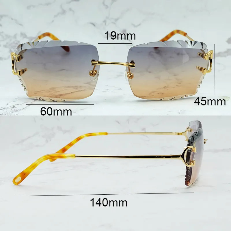 Stylish Diamond Cut Rimless Sunglasses Mens For Men And Women Wire C Luxury  Designer Carter Sun Glasses For Driving And Outdoor Protection Gafa250V  From Nxink, $56.68