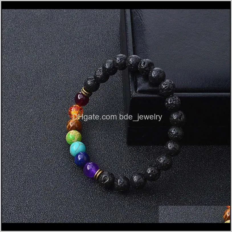 hot lava rock beaded bracelets for women fashion natural stone charm jewelry punk 7 color stone cuffs bangles turquoise bracelet