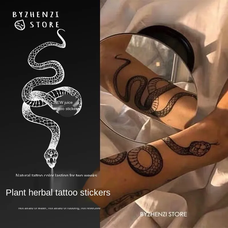 Big Size Black Snake Tijdelijke Tattoos Dark Tattoo Stickers voor Vrouwen en Heren Body Taille Waterdichte Tatto Arm Make-up