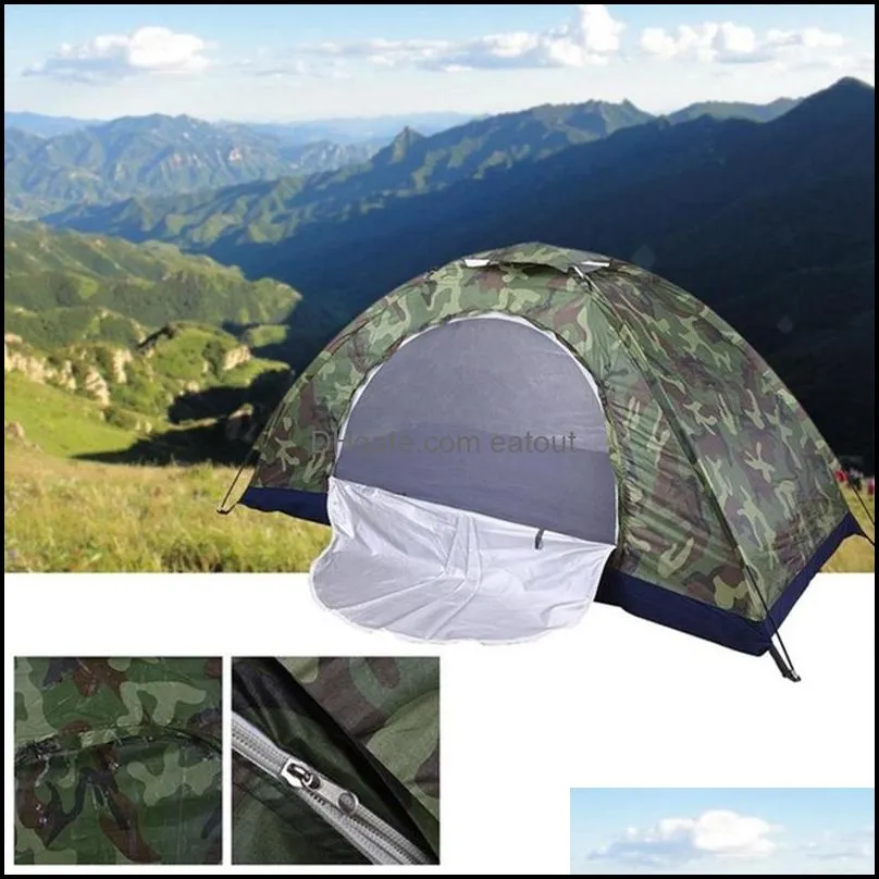 Tents And Shelters 1 Person Portable Outdoor Camping Tent Hiking Travel Camouflage Napping