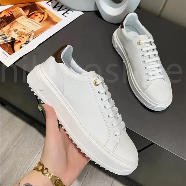 Luxurys Дизайнерская обувь Италия Time Out Sneaker Низкая повседневная обувь Женская резиновая подошва с принтом Классические кроссовки из телячьей кожи