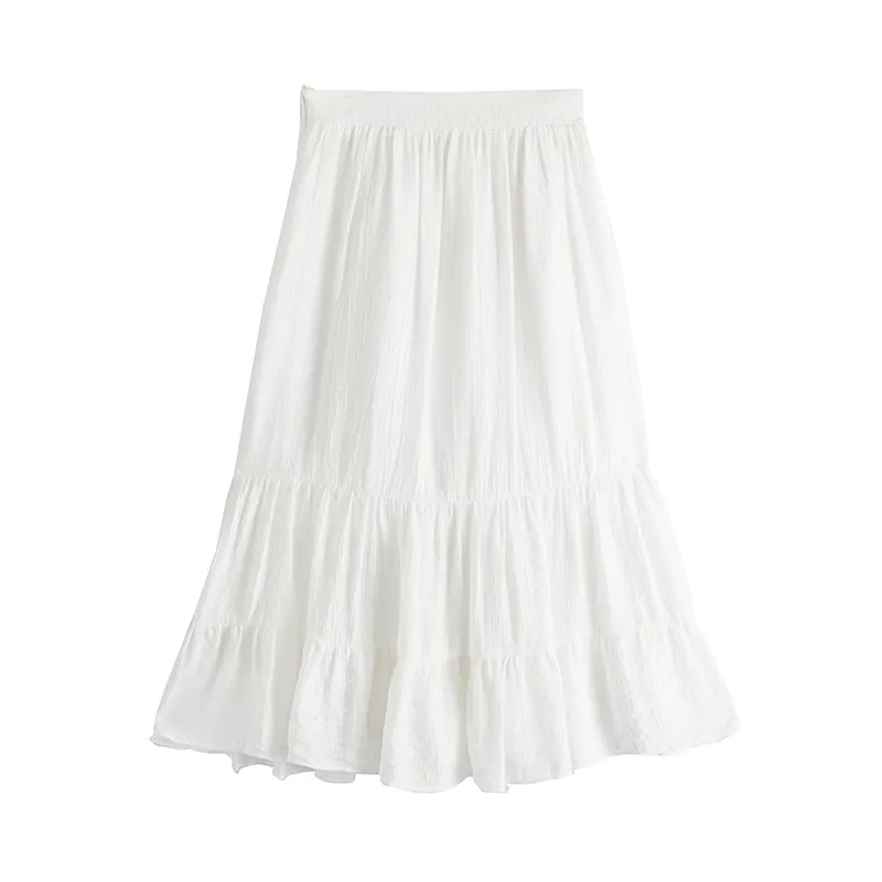 White Green A Line Maxi Long Skirt High Street Empire Vintage Retro Summer S0054 210514