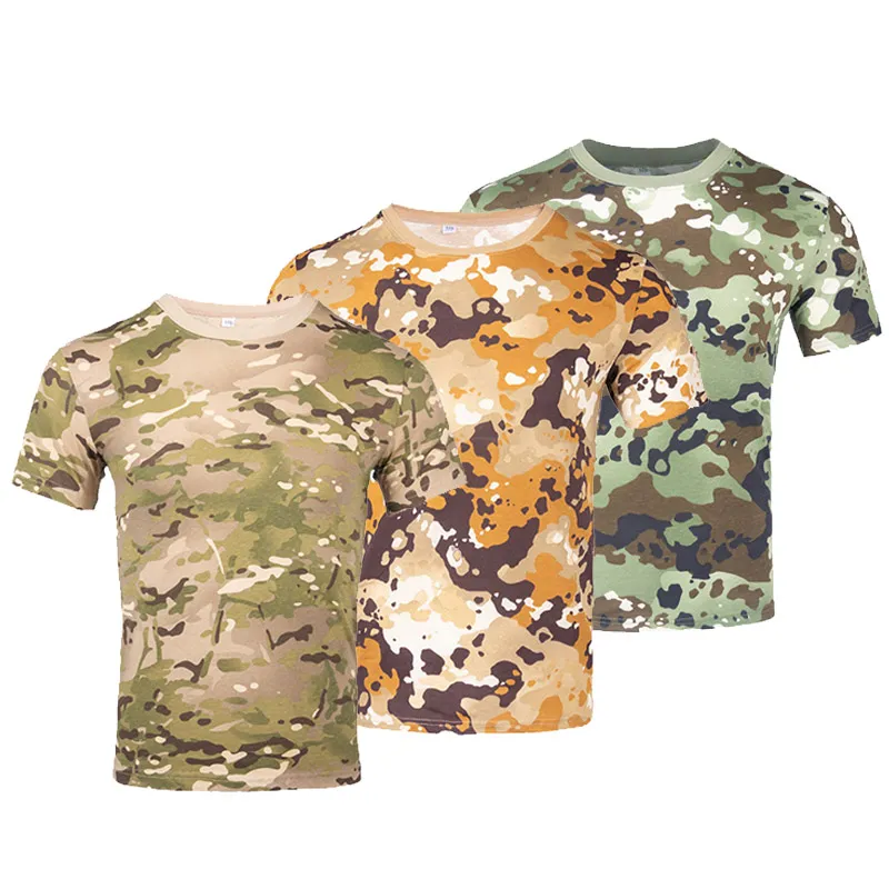 Camiseta táctica al aire libre Ropa Woodland Caza Camisa de tiro Vestido de batalla Uniforme BDU Ejército Ropa de combate Algodón Camuflaje NO05-143