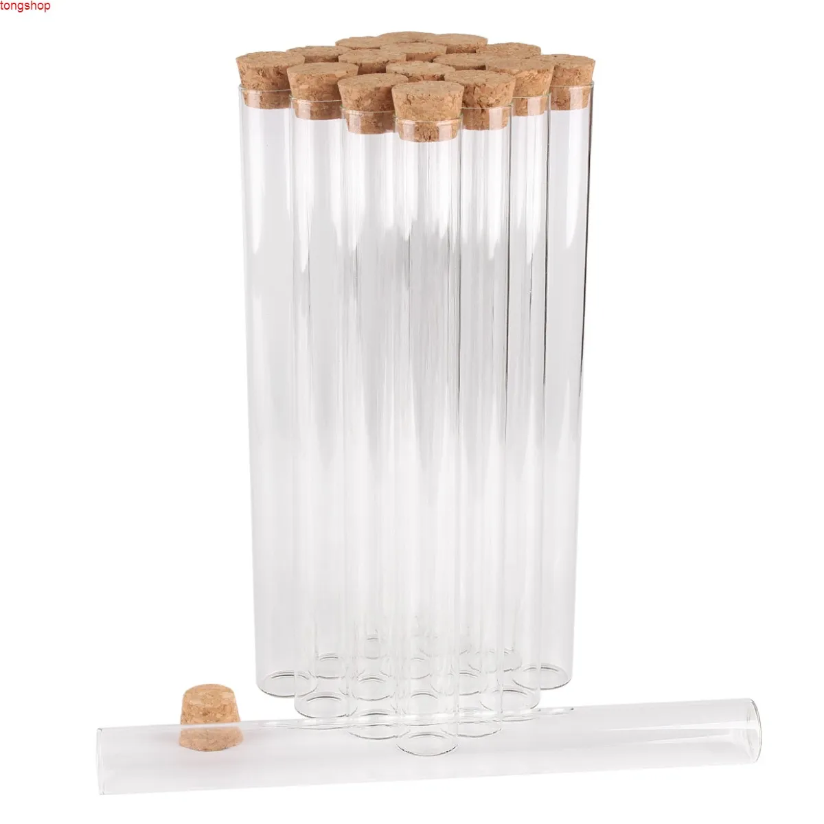 15 pieces 55ml 22*220mm Long Test Tubes with Cork Lids Glass Jars Vials Small bottles for DIY Craft Accessorygoods