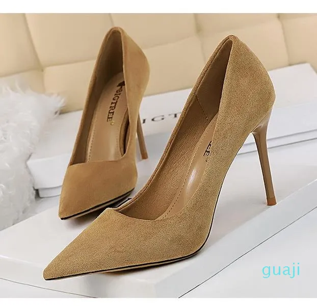 Big size 34 to 40 41 42 43 Fashion pointy toe stiletto heel dress shoes office style women designer pumps 2813