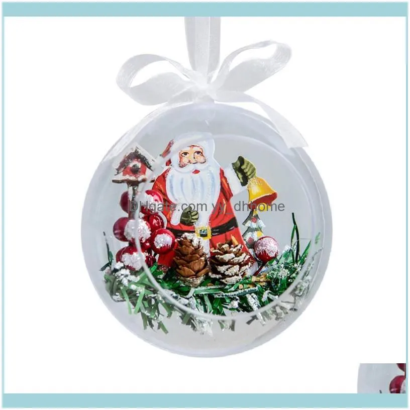 5 Sizes Christmas Balls Ornaments Santa Claus Clear Plastic Christmas Balls Decorations For Tree for New Year Party1