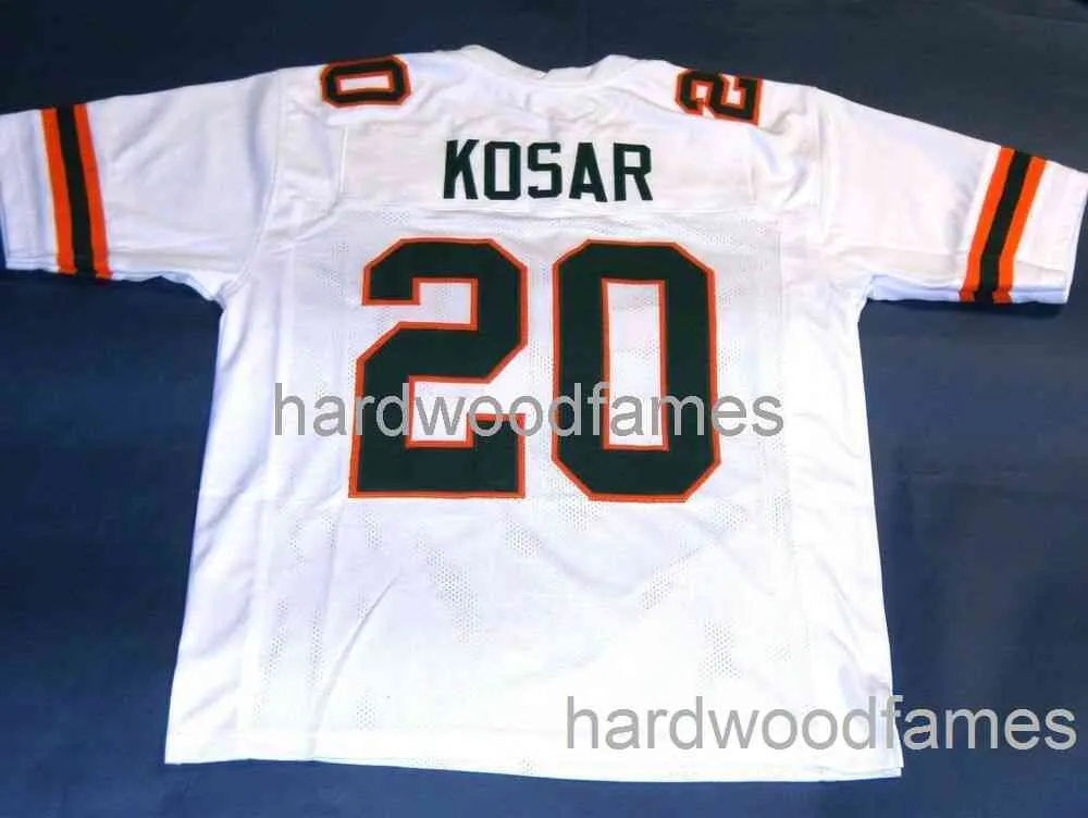 personalizzato BERNIE KOSAR MIAMI HURRICANES JERSEY BIANCO cucito aggiungi qualsiasi numero di nome