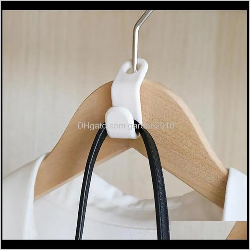 6pcs cabinet multi-layer storage hook closet plastic hanger diy white simple clothes hangers room clothing rack holders 5.5*2cm