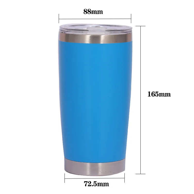 20 oz Stainless Steel Tumbler Cup Travel Beer Mug Water Bottle With Lid Coffee Mugs
