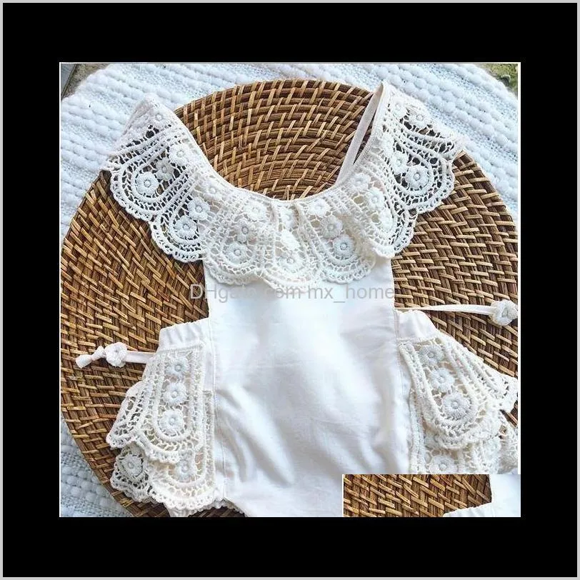 2019 new summer baby girl lace rompers white backless jumpsuits cute infant girls onesies toddler one-piece climbing romper