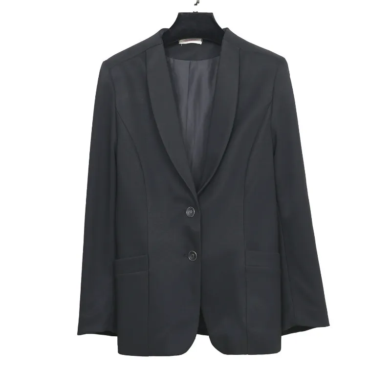 Veste de costume noire professionnelle de haute qualité féminine élégante à manches longues grande taille blazer femmes élégante petite 210527