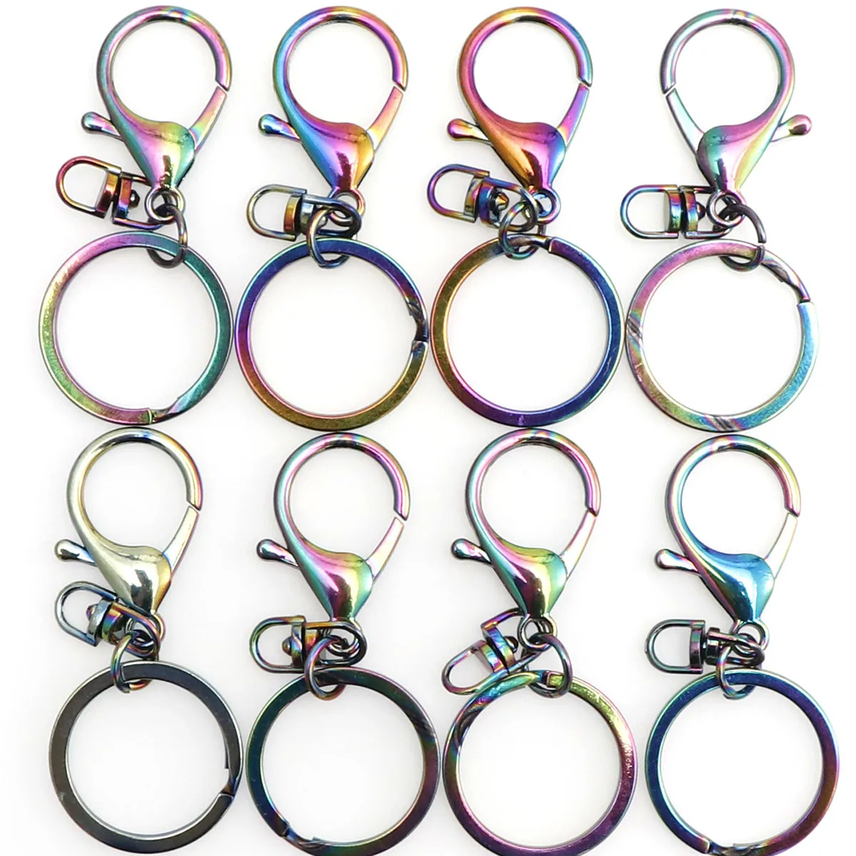 Portachiavi arcobaleno cromatico Portachiavi in metallo Anelli spaccati Accessori portachiavi unisex