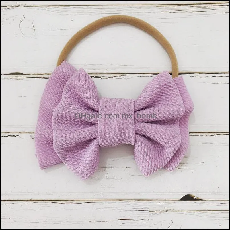 Cute Big Bow Hairband Baby Girls Toddler Kids Elastic Headband Knotted Nylon Turban Head Wraps Bow-knot Hair Accessories