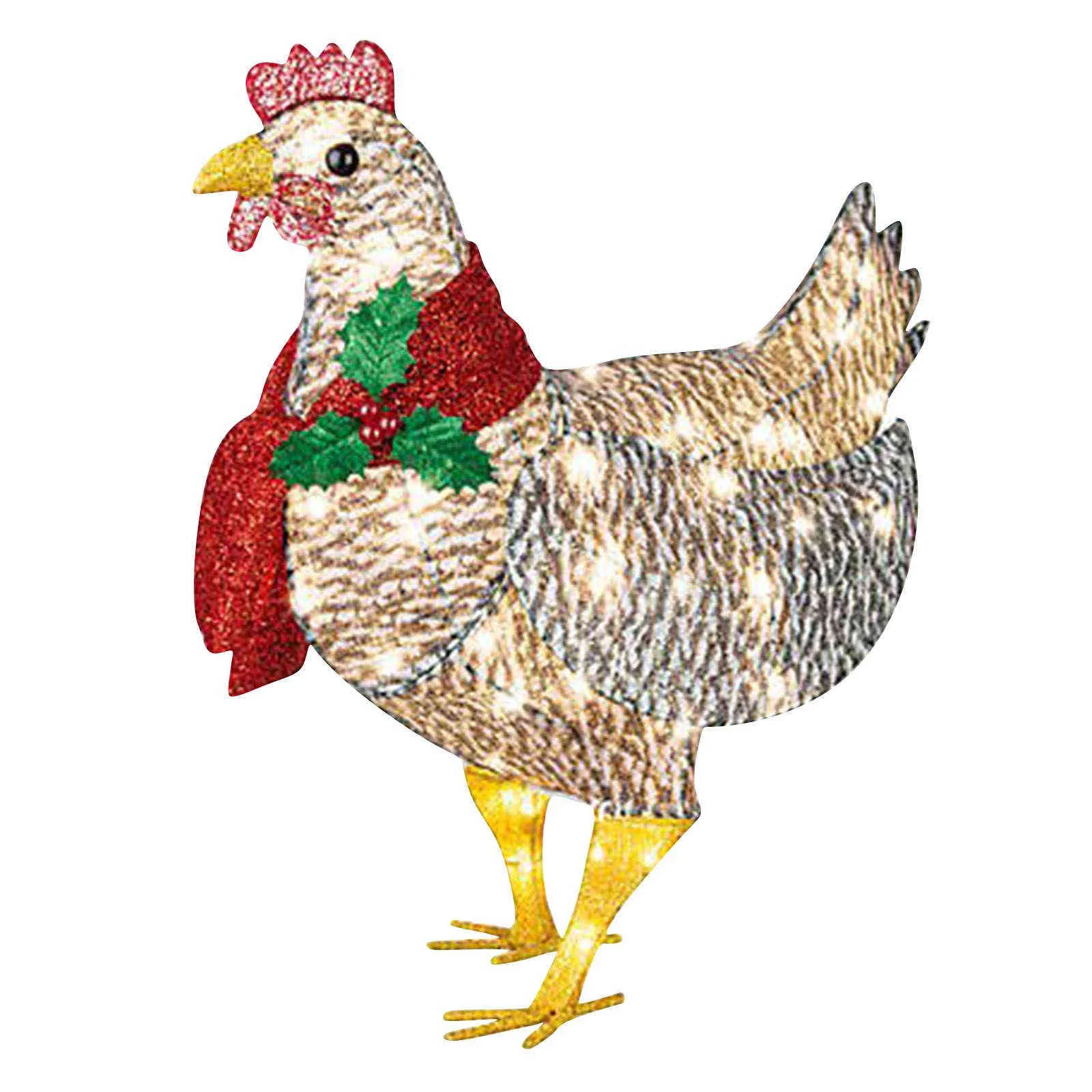 Joyeux Noël Décoration Cour Écharpe Lumières Poulet Ornements Pendentif Maison Jardin Décor Navidad Natal Enfants Cadeau Nouvel An 2022