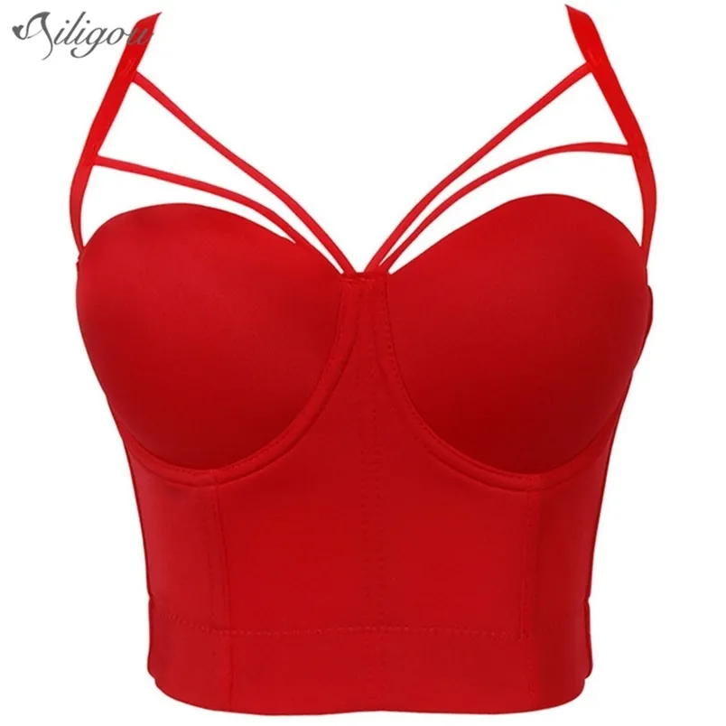 Mulheres Verão Colheita Top Party Corta Fashion Sexy Push Up Camis Corset Tops Vest Caims Cropped Club Roupas 210525