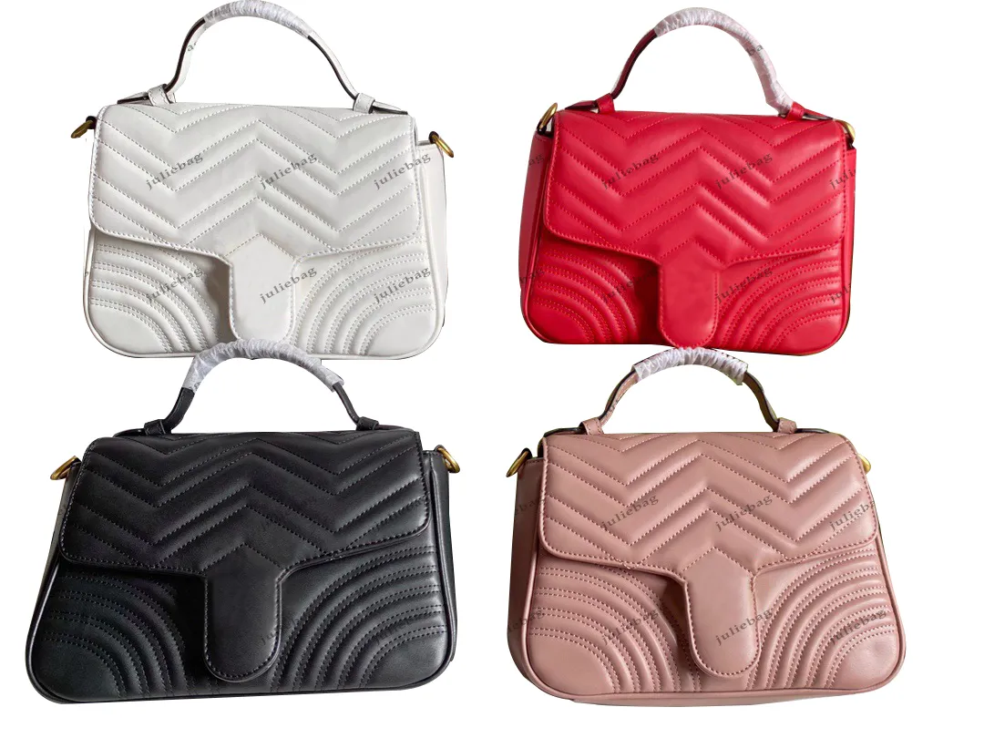 2022 fashion classic style Marmont bag love heart V wave pattern women`s Leather Handbag Shoulder chain cross waist