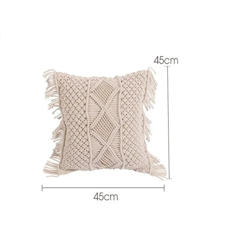 45x45cm Hand woven rope pillow cushion Empty pillow cover Case Pillowcase without Inside core