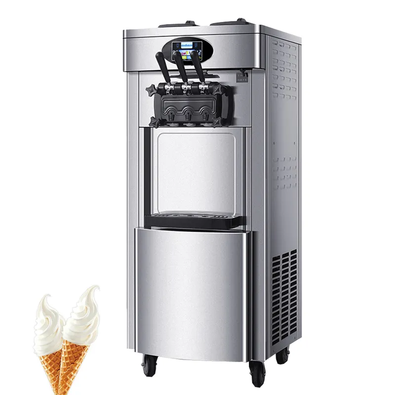 Macchina per gelato soft per piccole imprese Produttori di coni dolci Distributore automatico verticale in acciaio inossidabile 2200W