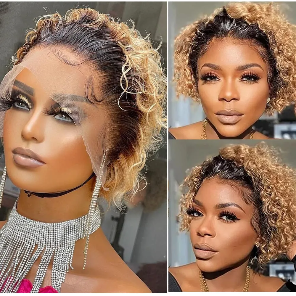 Super september 13x1 Pixie Cut Wig Till Sale Vendor Partihandel Cuticle Airthed Quality Grade Brasilianska Virgin Raw Human Hair Curly