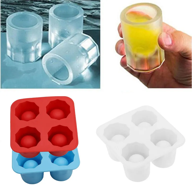 Ice Cup Cube Tray Mold Makes Shot Glasses Ice Mould Novelty Gifts Summer DIY Drinking Tool Ice Tray Moulds w-01382