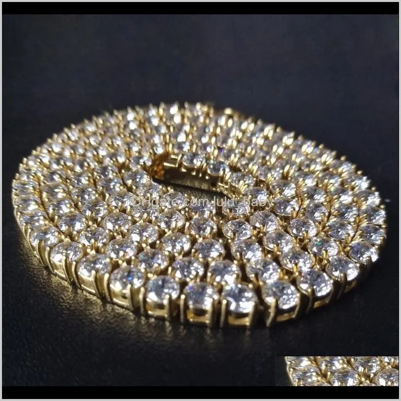mens diamond gold tennis chain necklace hip hop iced out bling chains jewelry men stainless steel silver necklace
