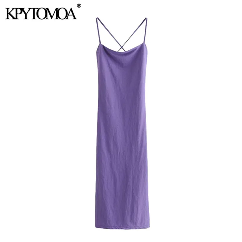 Women Sexy Fashion Crossed Strap Midi Dress Backless Tin Tie Straps Female Dresses Vestidos Mujer 210420