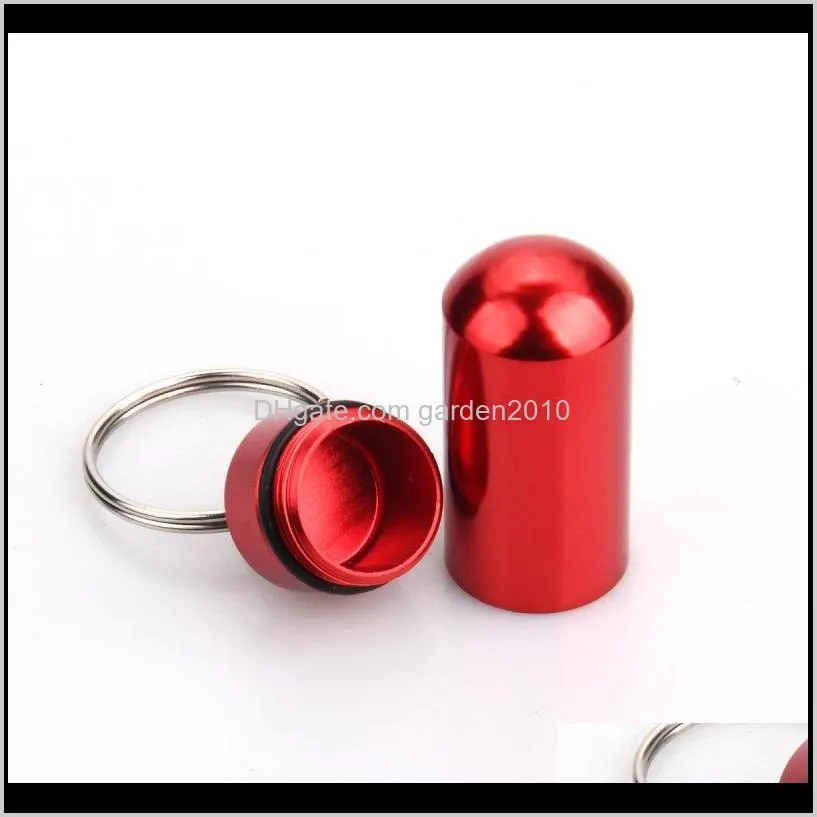 key holder aluminum waterproof pill box bottle holder container keychain key chain pill box jar storage 48mm*17mm stash wb3359