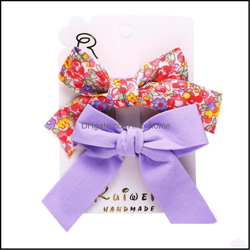 Cute Floral Bows Headband Suit For Child Small  Children`s Duckbill Clip Hairpin Fashion Girls Headwear Accessories Hair