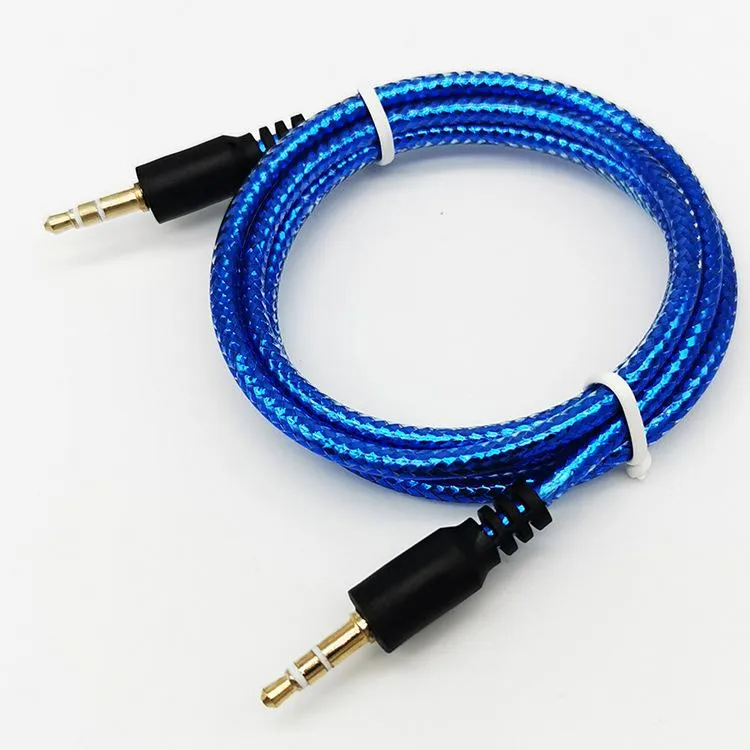 Audio Jack 3.5 MM Male Naar Male 1M Gevlochten Weven Audio Lijn Aux Kabel Voor Auto Hoofdtelefoon Luidsprekerkabel koord Hoge Kwaliteit