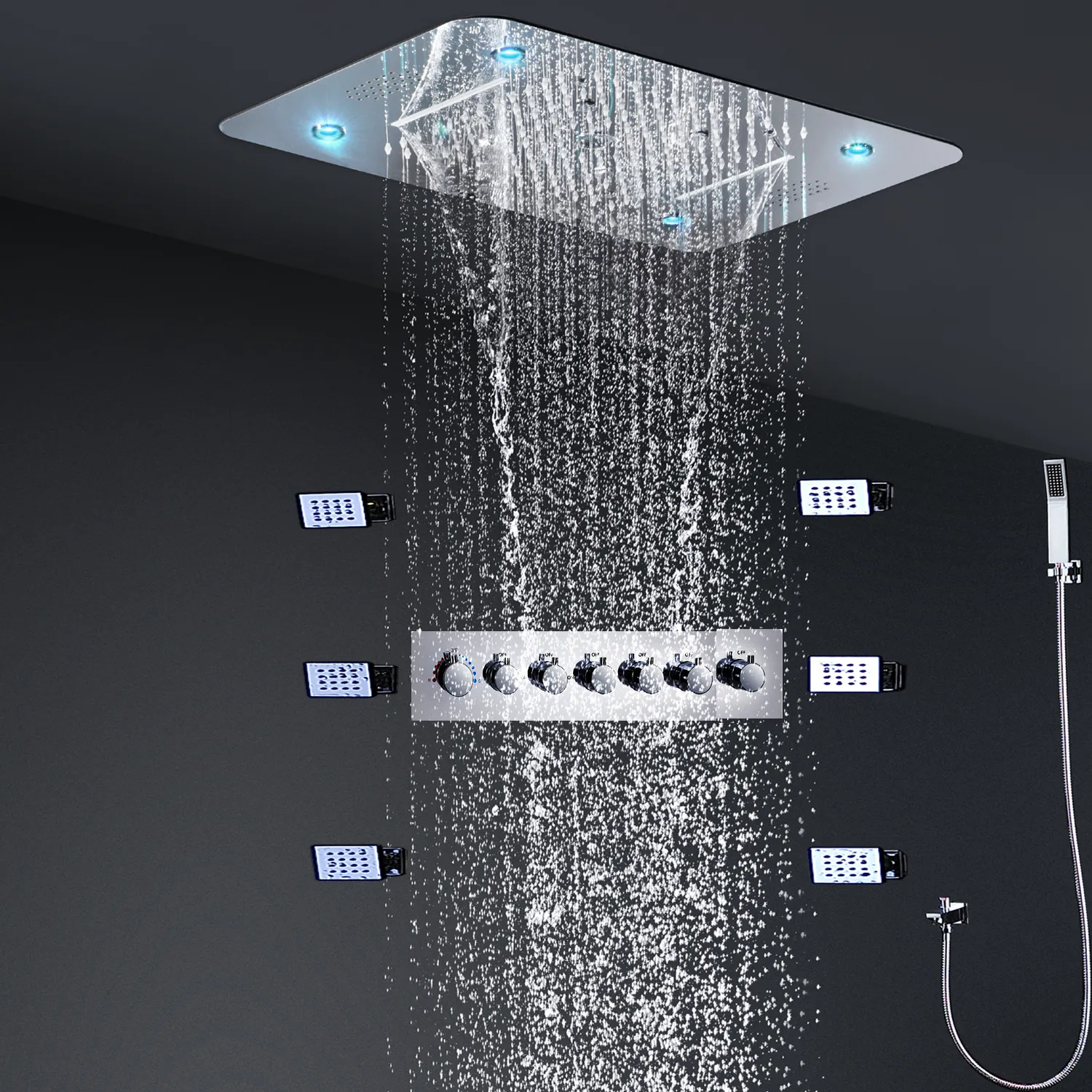 Tête de douche à LED Pommeau de douche de salle de bains moderne