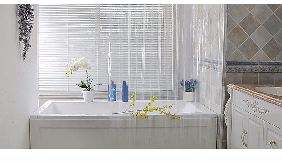 PEVA Transparent Bathroom shower curtain 1