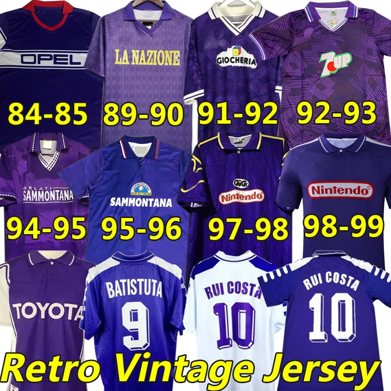 Maillot De Foot Fiorentina Vintage 1998/99 - Batistuta #9 - Domicile Violet - Taille M - Fila
