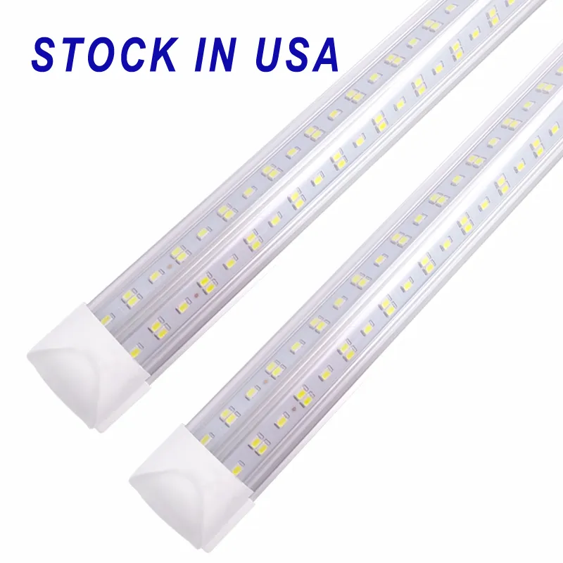 V-Shaped 2FT 3FT FT4 8FT LED Tube Light T8 Integrerade LED-lampor Double Sides SMD2835 LED Fluorescerande Lights AC85-265V USA Stock