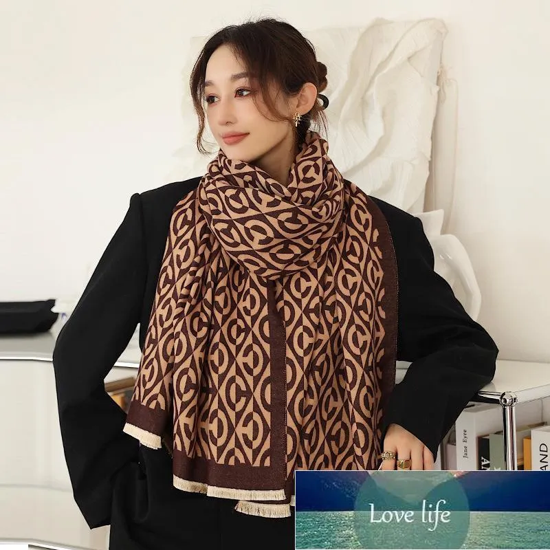 Шарфы зима корейская тысяча птица решетка женские шарф имитация кашемировой ретро шаль двухсторонний двухцветный длинный1 заводской цена цена экспертов