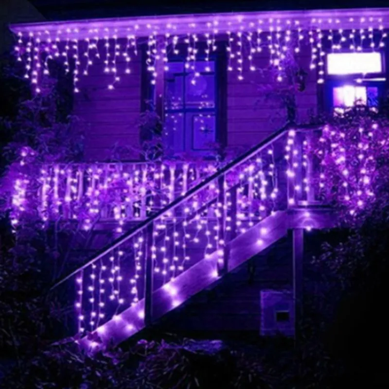 Waterproof Christmas Lights 5M Droop 0.4-0.6m Outdoor Icicle String Lights for Garden Mall Eaves Balcony Fence House Decoration D2.0