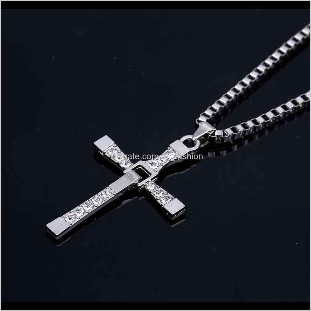 MENS SILVER CROSS Necklace Pendant Fast Furious Dominic Toretto Chain - Etsy