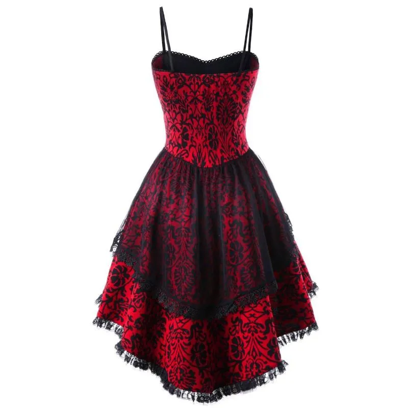 Gothic Vintage Womens Plus Size Lace Patchwork Summer Spaghetti Strap Knee-Length  Dress from Dhgate Basic & Casual Dresses - price 40.51
