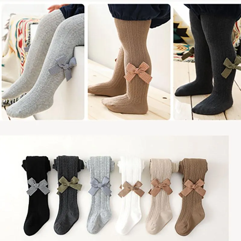 Leggings & Tights Cotton Fashion Baby Girls Pantyhose Spring Fall Winter Bowknot Christmas Children Kids Knitted Collant Thights Stockings