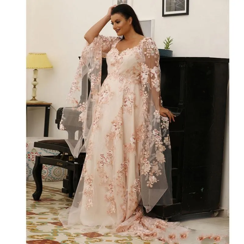 blush plus size formal dress Plus Size Blush Pink Flowing Long Tulle Flowers Long Formal Dress