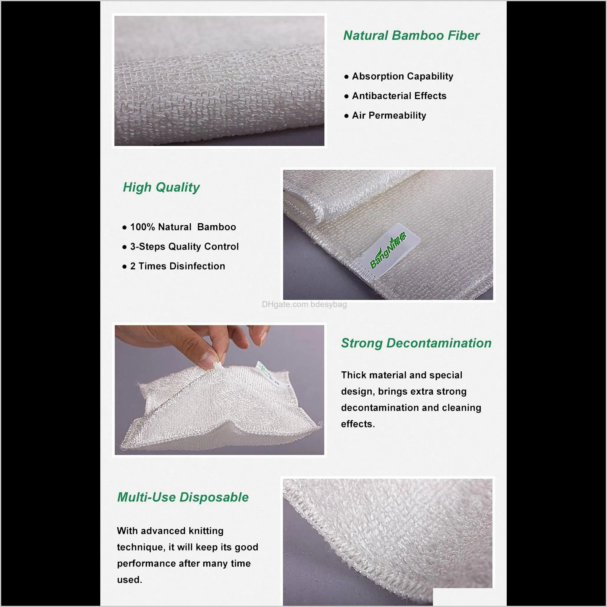 kinds non-stick oil cleaning towel bamboo fiber kitchen wash cloth drop shipping micro fiber scouring pad